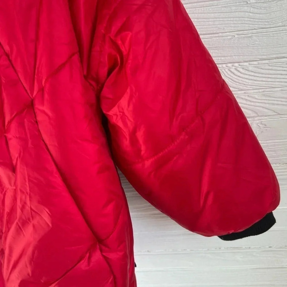 Urban Republic Red Hooded Puffer Coat Zip Up Fleece Lined Girls Size L (14/16) - Picture 12 of 15